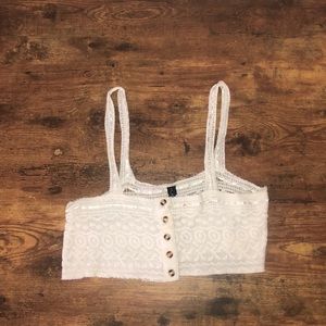 White Lace Crop Top